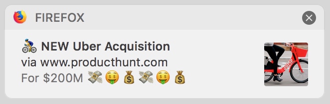 Firefox push notification